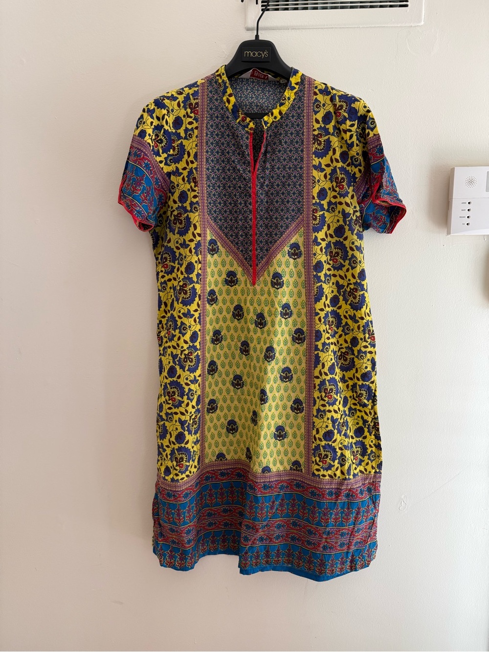 BIBA Boho Print Short Sleeve Kurta in Yellow